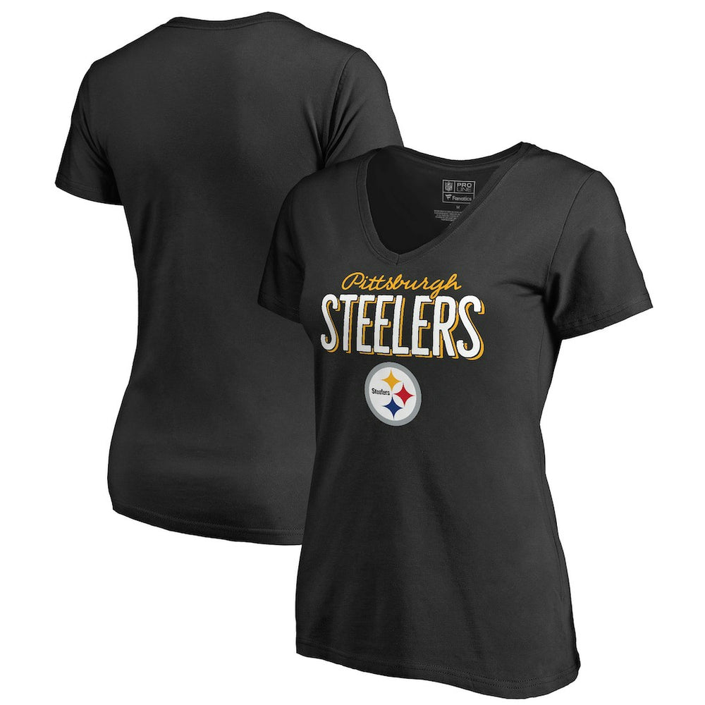 Pittsburgh Steelers Women's Nostalgia T-Shirt - Black T-shirts
