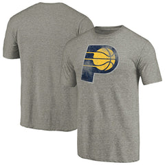 Indiana Pacers Distressed Team Logo Tri-Blend T-Shirt Heather Gray