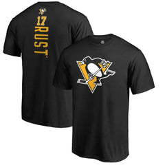 Bryan Rust Pittsburgh Penguins Backer Name & Number T-Shirt - Black | US 2842751