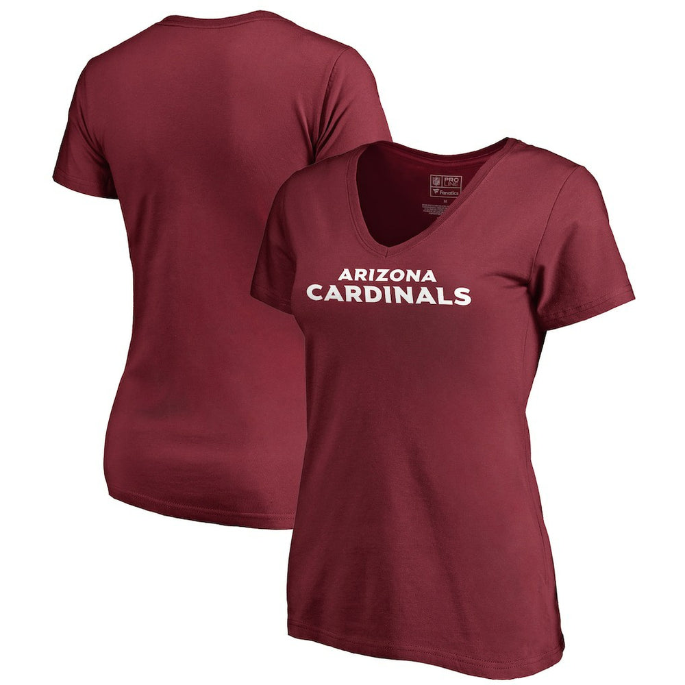 Arizona Cardinals Women's Wordmark V-Neck T-Shirt - Cardinal T-shirts