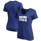 Indianapolis Colts Women's Wordmark V-Neck T-Shirt - Royal T-shirts
