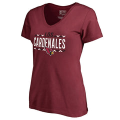 Arizona Cardinals Women's Arriba V-Neck T-Shirt - Cardinal T-shirts