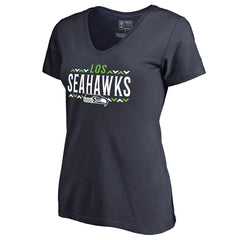 Seattle Seahawks Women's Arriba V-Neck T-Shirt - Navy T-shirts