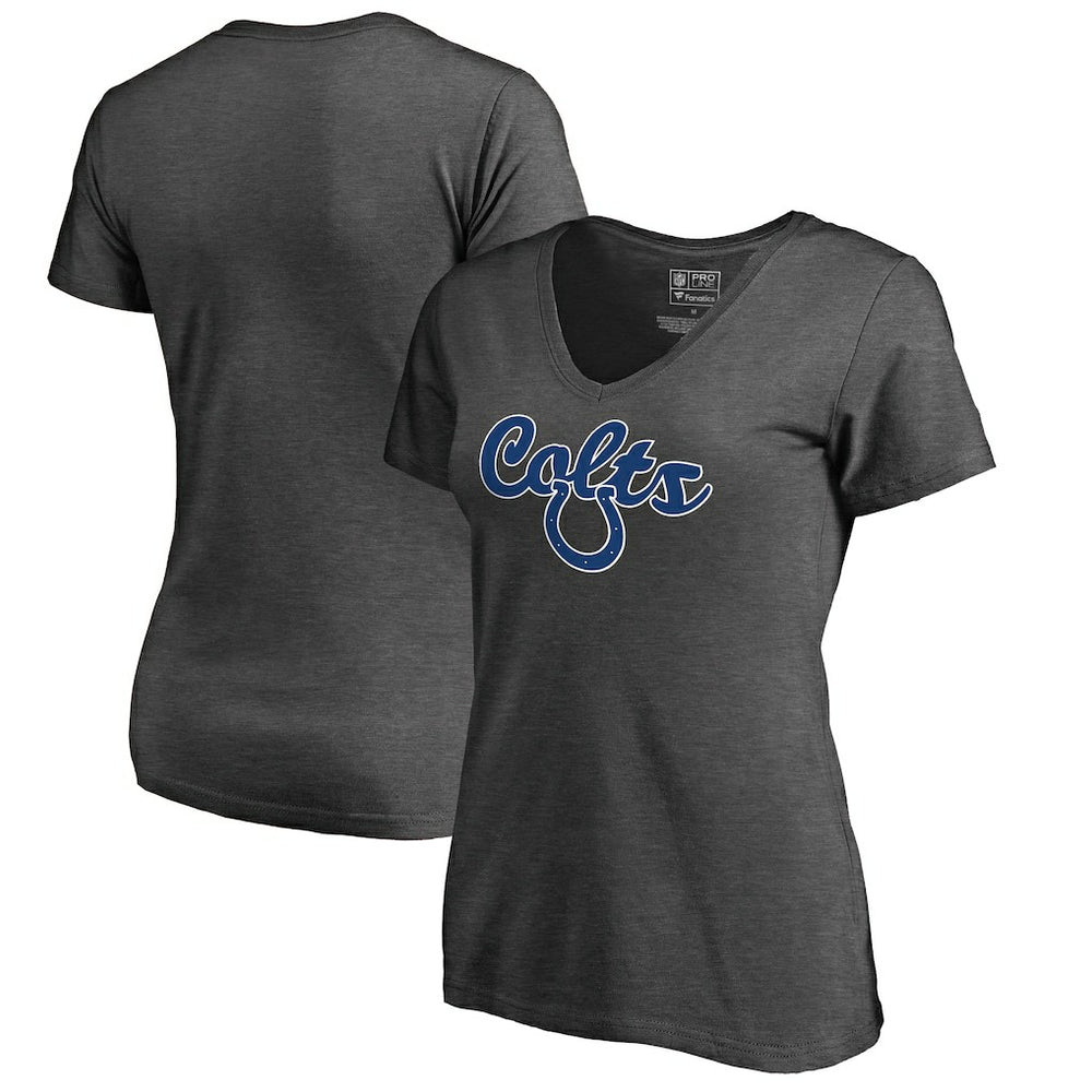 Indianapolis Colts Women's Freehand V-Neck T-Shirt - Dark Heathered Gray T-shirts