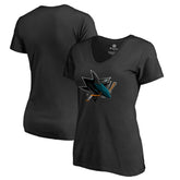 San Jose Sharks Women's Midnight Mascot V-Neck T-Shirt - Black | US 2874626