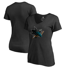 San Jose Sharks Women's Midnight Mascot V-Neck T-Shirt - Black | US 2874626