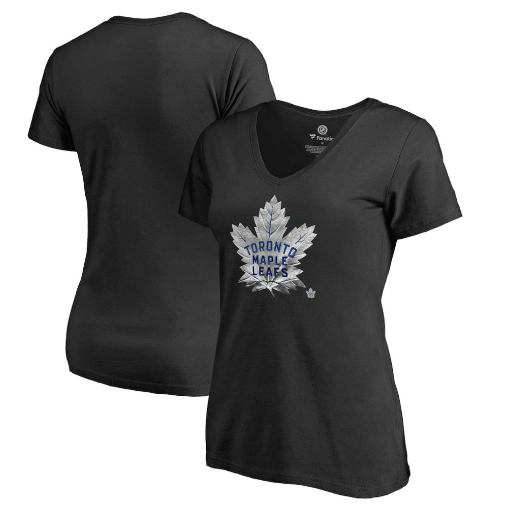 Toronto Maple Leafs Women's Midnight Mascot V-Neck T-Shirt - Black | US 2874629