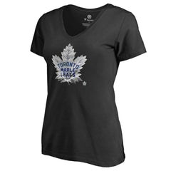 Toronto Maple Leafs Women's Midnight Mascot V-Neck T-Shirt - Black | US 2874629