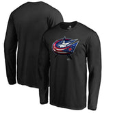 Columbus Blue Jackets Midnight Mascot Long Sleeve T-Shirt - Black | US 2874741