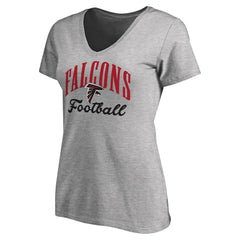 Atlanta Falcons Women's Victory Script V-Neck T-Shirt - Heather Gray T-shirts