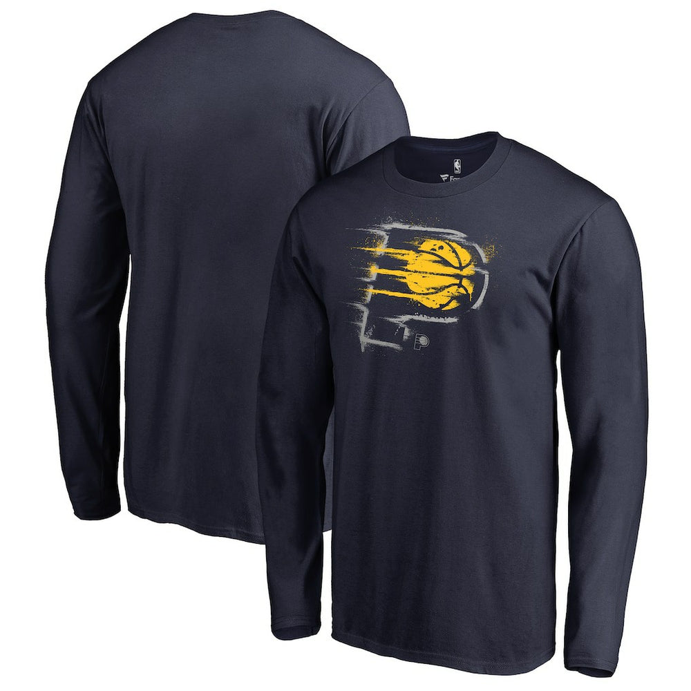 Indiana Pacers Splatter Logo Long Sleeve T-Shirt Navy outlet