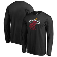 Miami Heat Splatter Logo Long Sleeve T-Shirt Black outlet