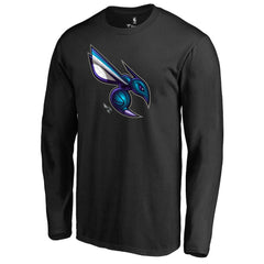 Charlotte Hornets Midnight Mascot Long Sleeve T-Shirt Black outlet