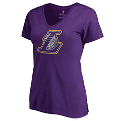 Los Angeles Lakers Women's Static Logo V-Neck T-Shirt Purple