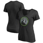 Minnesota Timberwolves Women's Static Logo V-Neck T-Shirt Black