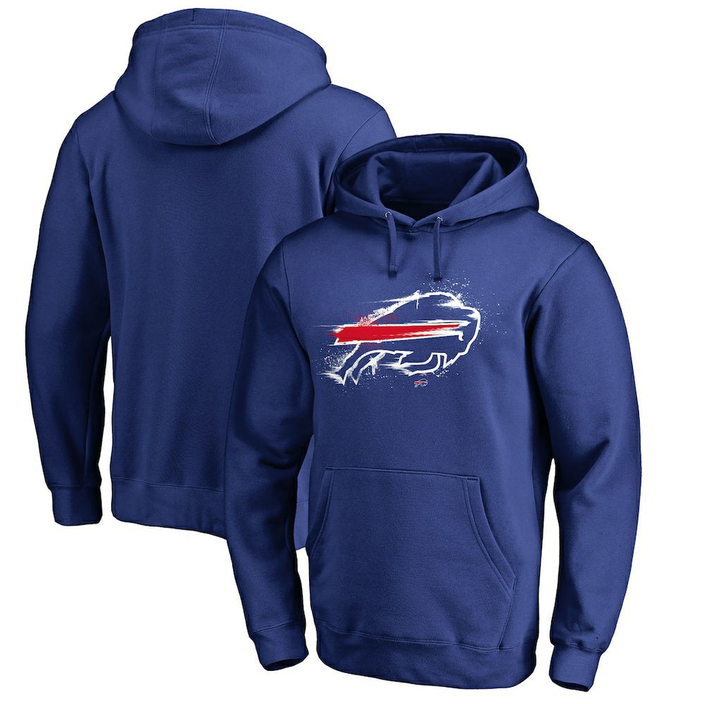 Buffalo Bills Splatter Logo Pullover Hoodie - Royal Hoodies