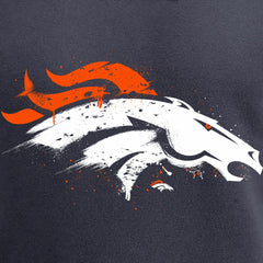 Denver Broncos Splatter Logo Pullover Hoodie - Navy Hoodies