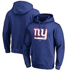 New York Giants Splatter Logo Pullover Hoodie - Royal Hoodies
