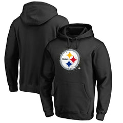 Pittsburgh Steelers Splatter Logo Pullover Hoodie - Black Hoodies