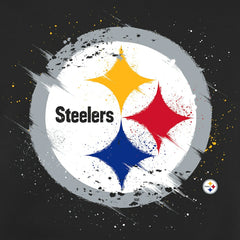 Pittsburgh Steelers Splatter Logo Pullover Hoodie - Black Hoodies