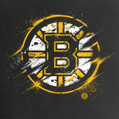 Boston Bruins Women's Splatter Logo V-Neck T-Shirt - Black | US 2902300