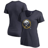 Buffalo Sabres Women's Splatter Logo V-Neck T-Shirt - Navy | US 2902301