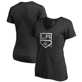 Los Angeles Kings Women's Splatter Logo V-Neck T-Shirt - Black | US 2902311