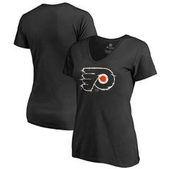 Philadelphia Flyers Women's Splatter Logo V-Neck T-Shirt - Black | US 2902319