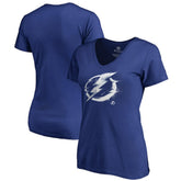 Tampa Bay Lightning Women's Splatter Logo V-Neck T-Shirt - Blue | US 2902323