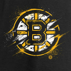 Boston Bruins Women's Splatter Logo V-Neck Long Sleeve T-Shirt - Black | US 2902331