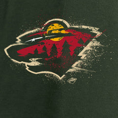 Minnesota Wild Women's Splatter Logo V-Neck Long Sleeve T-Shirt - Green | US 2902343