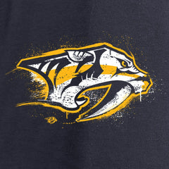 Nashville Predators Women's Splatter Logo V-Neck Long Sleeve T-Shirt - Navy | US 2902345