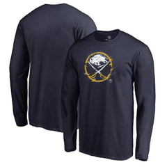 Buffalo Sabres Splatter Logo Long Sleeve T-Shirt - Navy | US 2902398