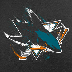San Jose Sharks Splatter Logo Long Sleeve T-Shirt - Black | US 2902418