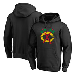 Chicago Blackhawks Splatter Logo Pullover Hoodie - Black | US 2902433