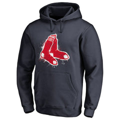 Boston Red Sox Splatter Logo Pullover Hoodie - Navy Hoodies