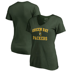 Green Bay Packers Women's Vintage Collection Victory Arch V-Neck T-Shirt - Green T-shirts