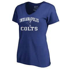 Indianapolis Colts Women's Vintage Collection Victory Arch V-Neck T-Shirt - Royal T-shirts