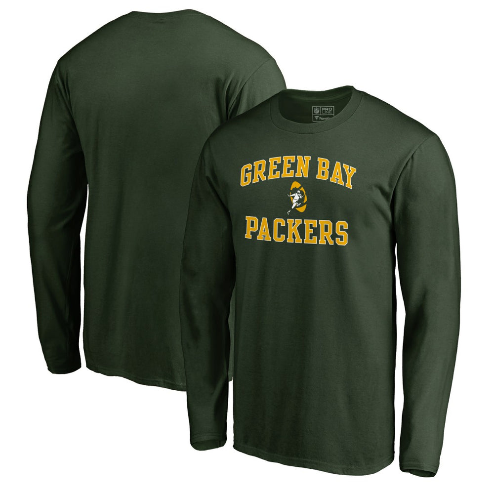 Green Bay Packers Vintage Collection Victory Arch Long Sleeve T-Shirt - Green T-shirts
