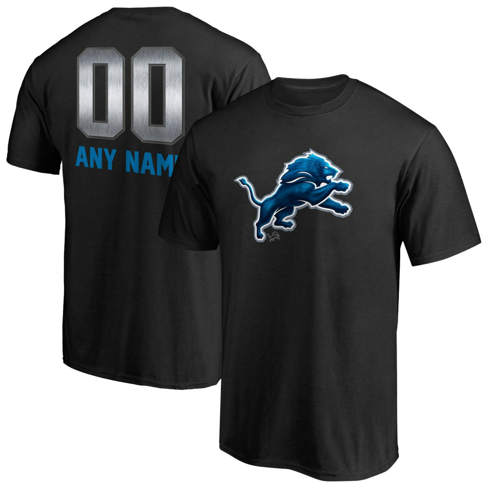 Detroit Lions Personalized Midnight Mascot T-Shirt - Black T-shirts