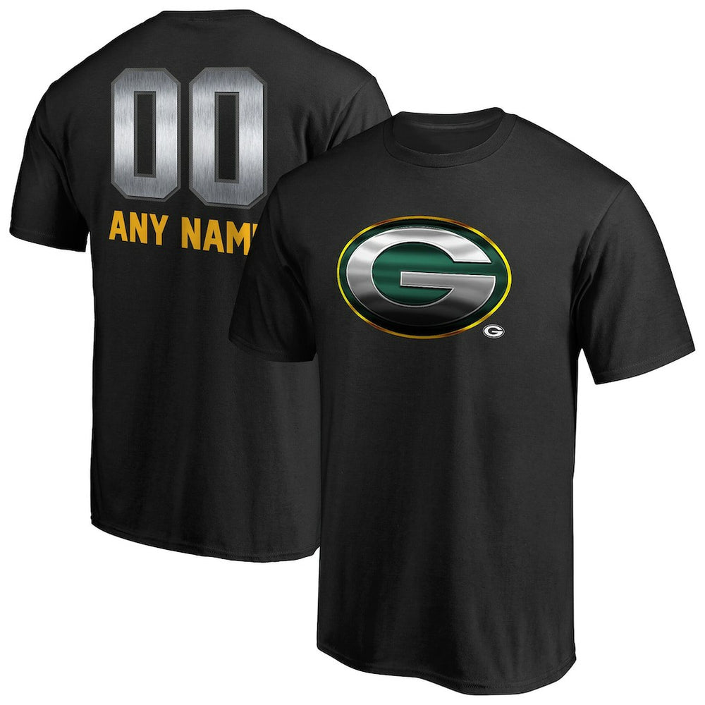 Green Bay Packers Personalized Midnight Mascot T-Shirt - Black T-shirts