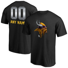 Minnesota Vikings Personalized Midnight Mascot T-Shirt - Black T-shirts