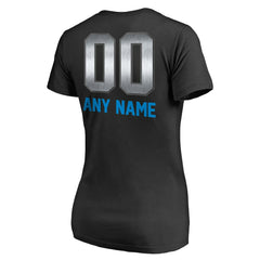 Carolina Panthers Women's Personalized Midnight Mascot T-Shirt - Black T-shirts