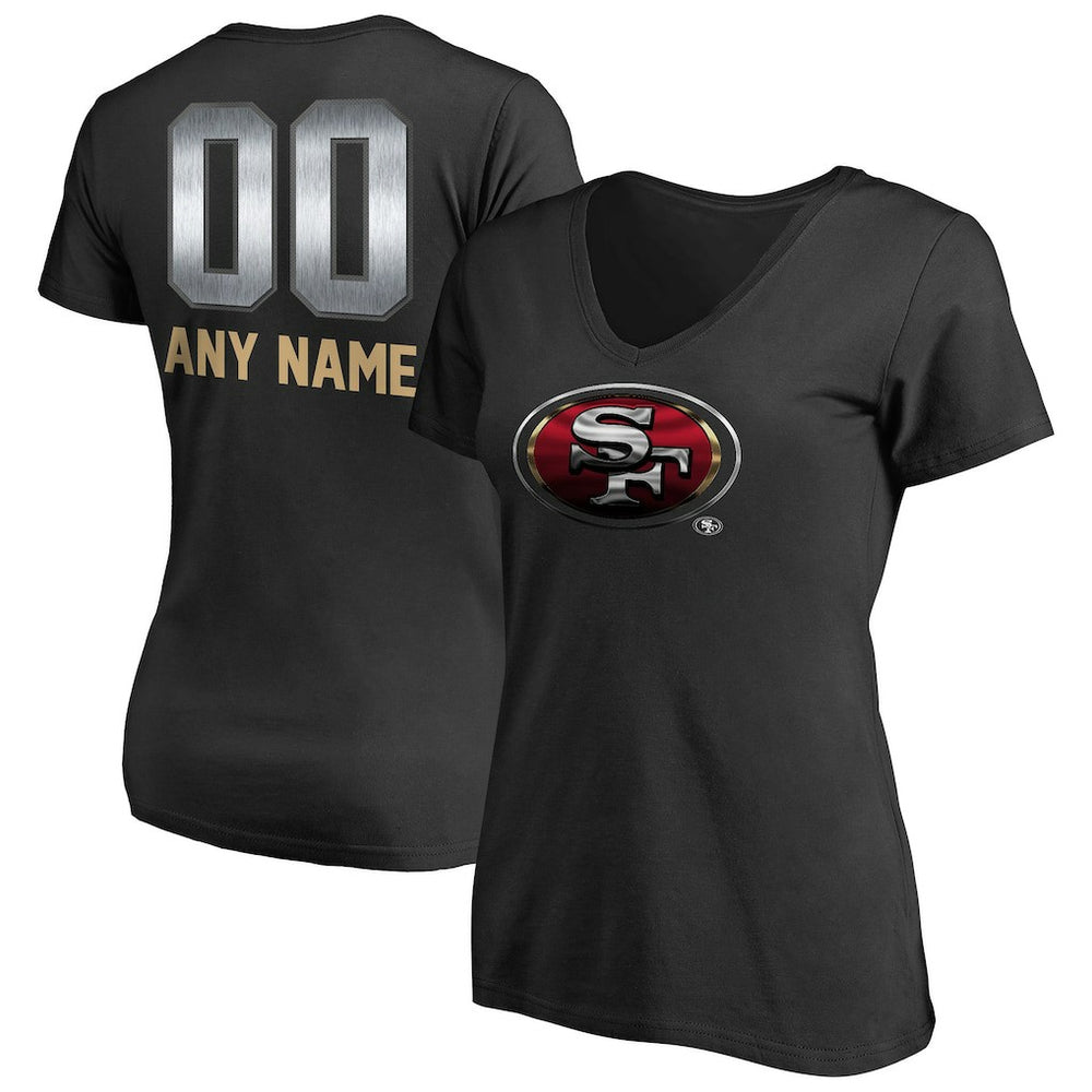 San Francisco 49ers Women's Personalized Midnight Mascot T-Shirt - Black T-shirts