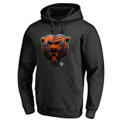 Chicago Bears Personalized Midnight Mascot Pullover Hoodie - Black Hoodies