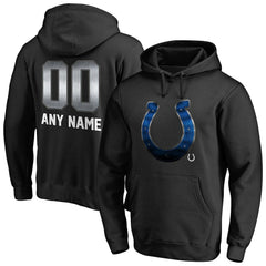 Indianapolis Colts Personalized Midnight Mascot Pullover Hoodie - Black Hoodies