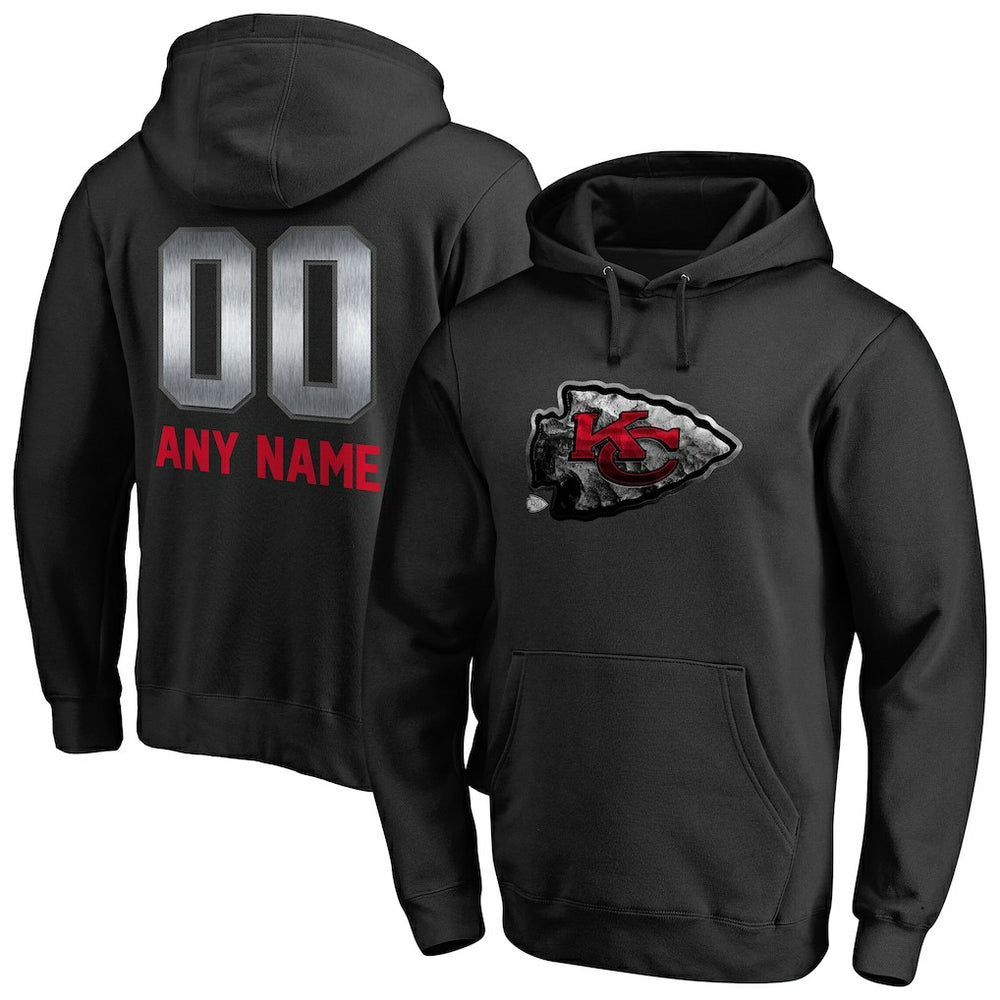 Kansas City Chiefs Personalized Midnight Mascot Pullover Hoodie - Black Hoodies
