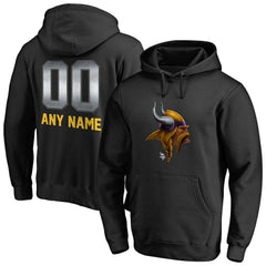 Minnesota Vikings Personalized Midnight Mascot Pullover Hoodie - Black Hoodies
