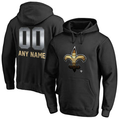New Orleans Saints Personalized Midnight Mascot Pullover Hoodie - Black Hoodies