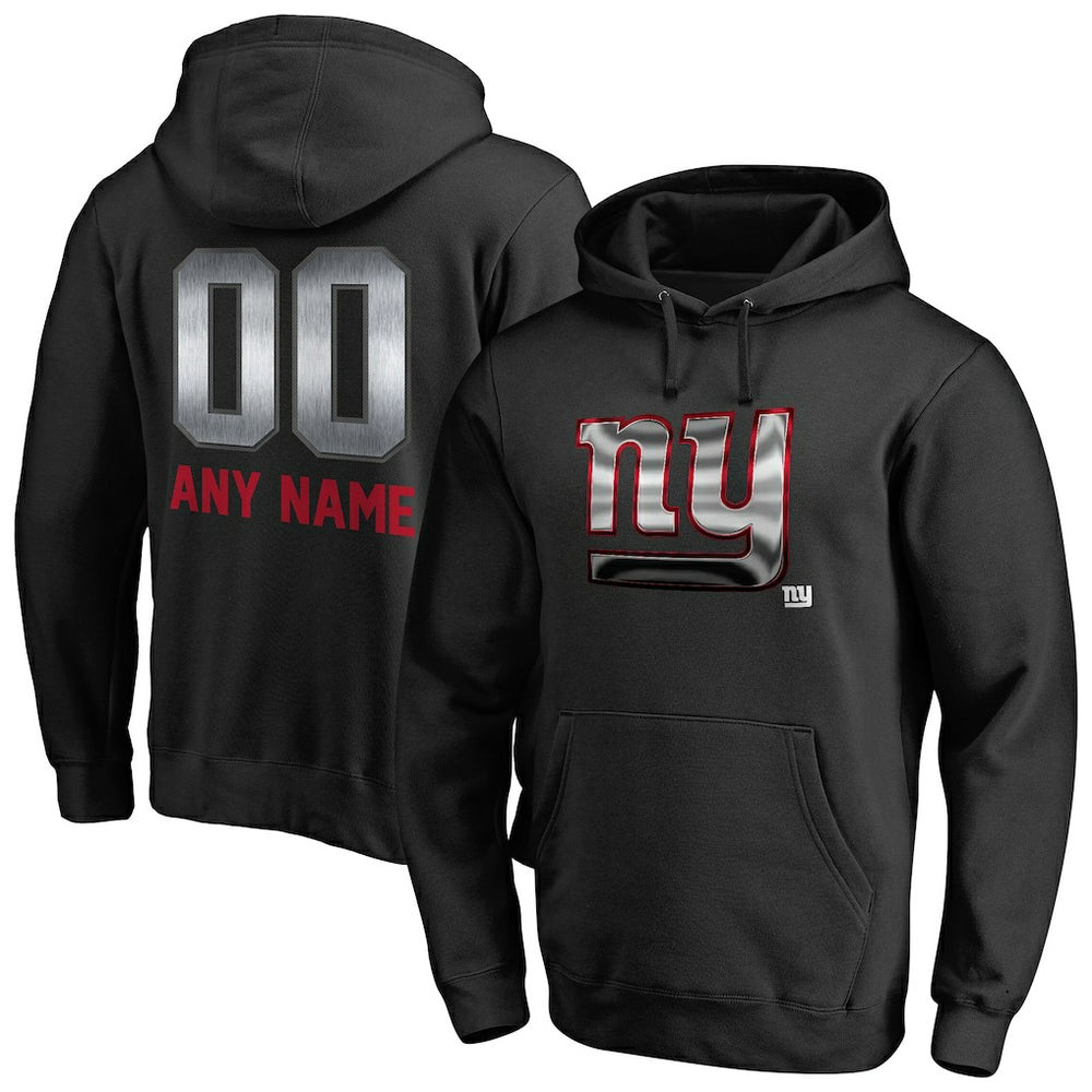 New York Giants Personalized Midnight Mascot Pullover Hoodie - Black Hoodies